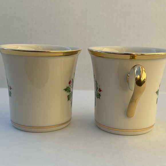 Lenox Holiday Dimensions Fine Porcelain Tea Coffee Cups 2 Dishwasher Safe USA - Picture 5 of 9